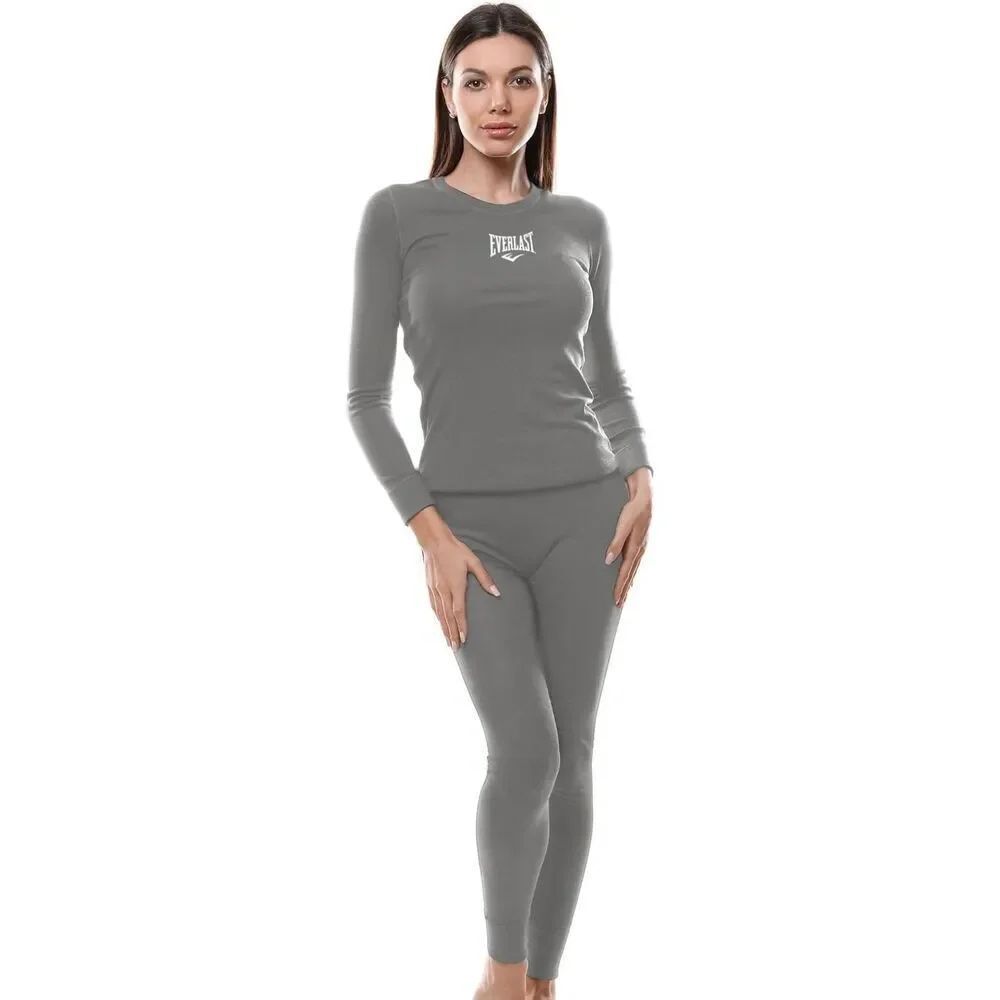 Everlast Women’s Base Layer Pants Size Large Gray Thermal Active Stretch Legging